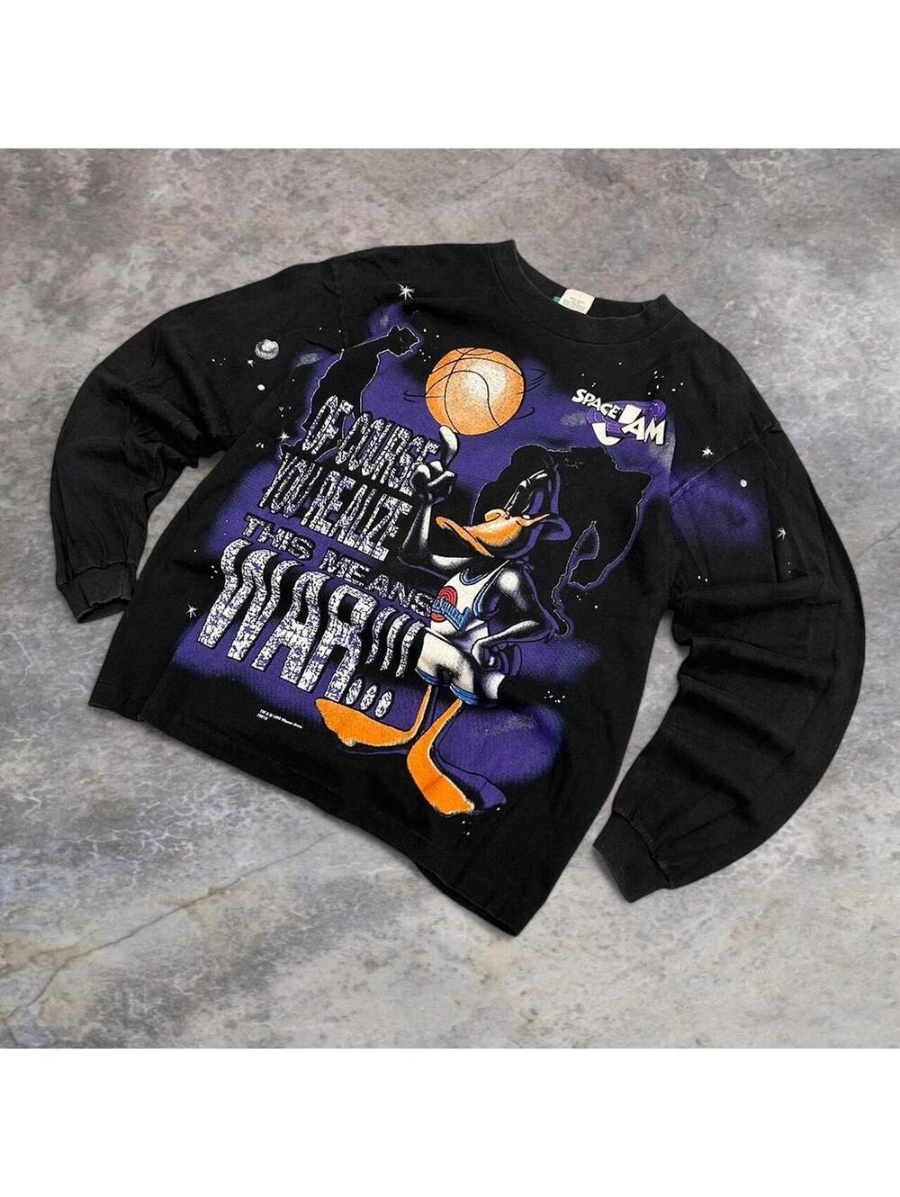 90s Space Jam black long sleeve tee #NBA #basketball
